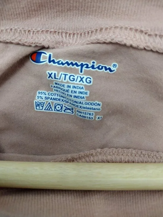 Champion Cropped Sweatshirt Pink Logo Long Sleeve Top Women Oversized Athleisure - Picture 6 of 6